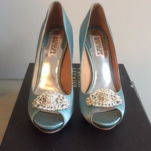 NWT Blue Badgley Mischka Wedding Shoes